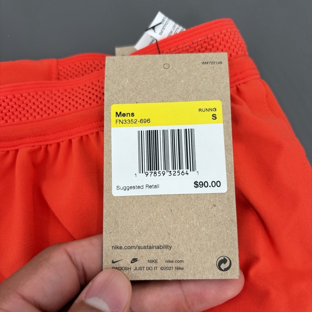 Nike Aeroswift Dri-FIT ADV 4" Orange Running Shorts Mens Size Small FN3352-696 - Picture 3 of 9